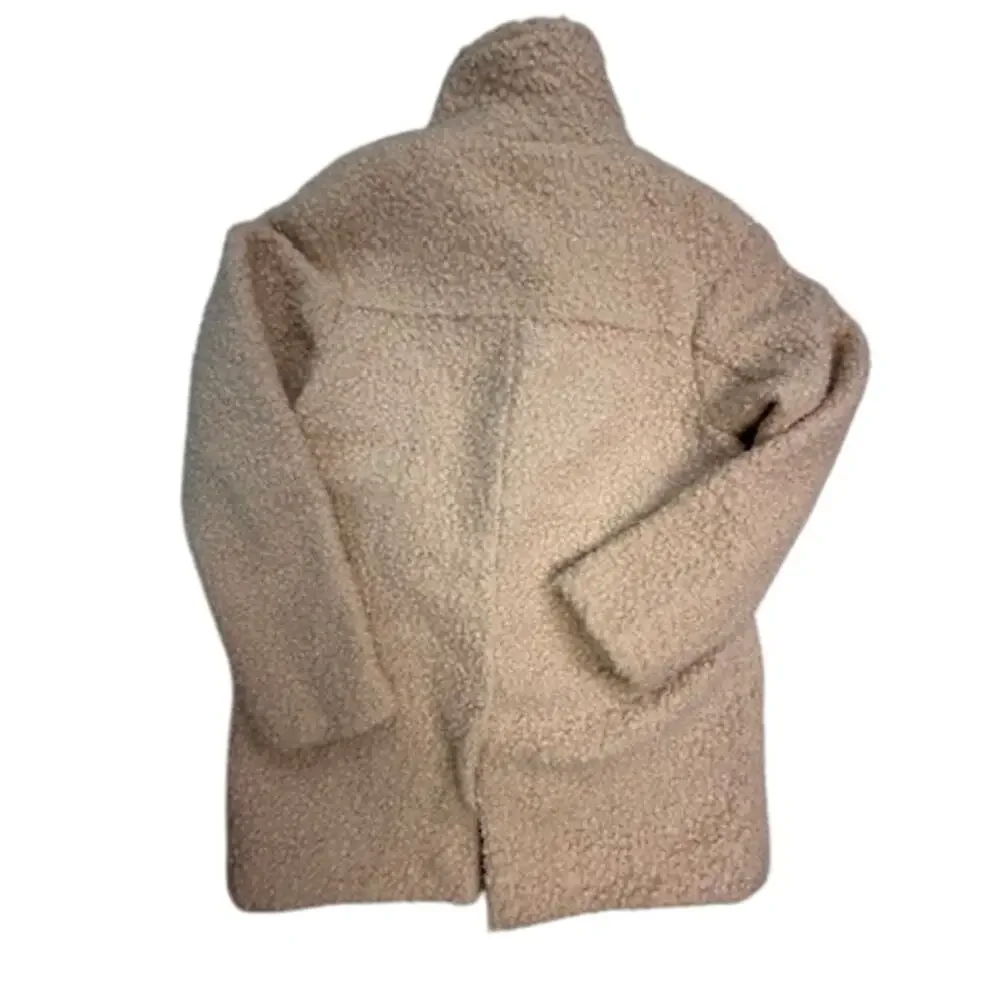 ZARA Bouclé Teddy Sherpa Coat Beige – Size 13–14 (Women’s XS/S Fit) - Picture 3 of 13